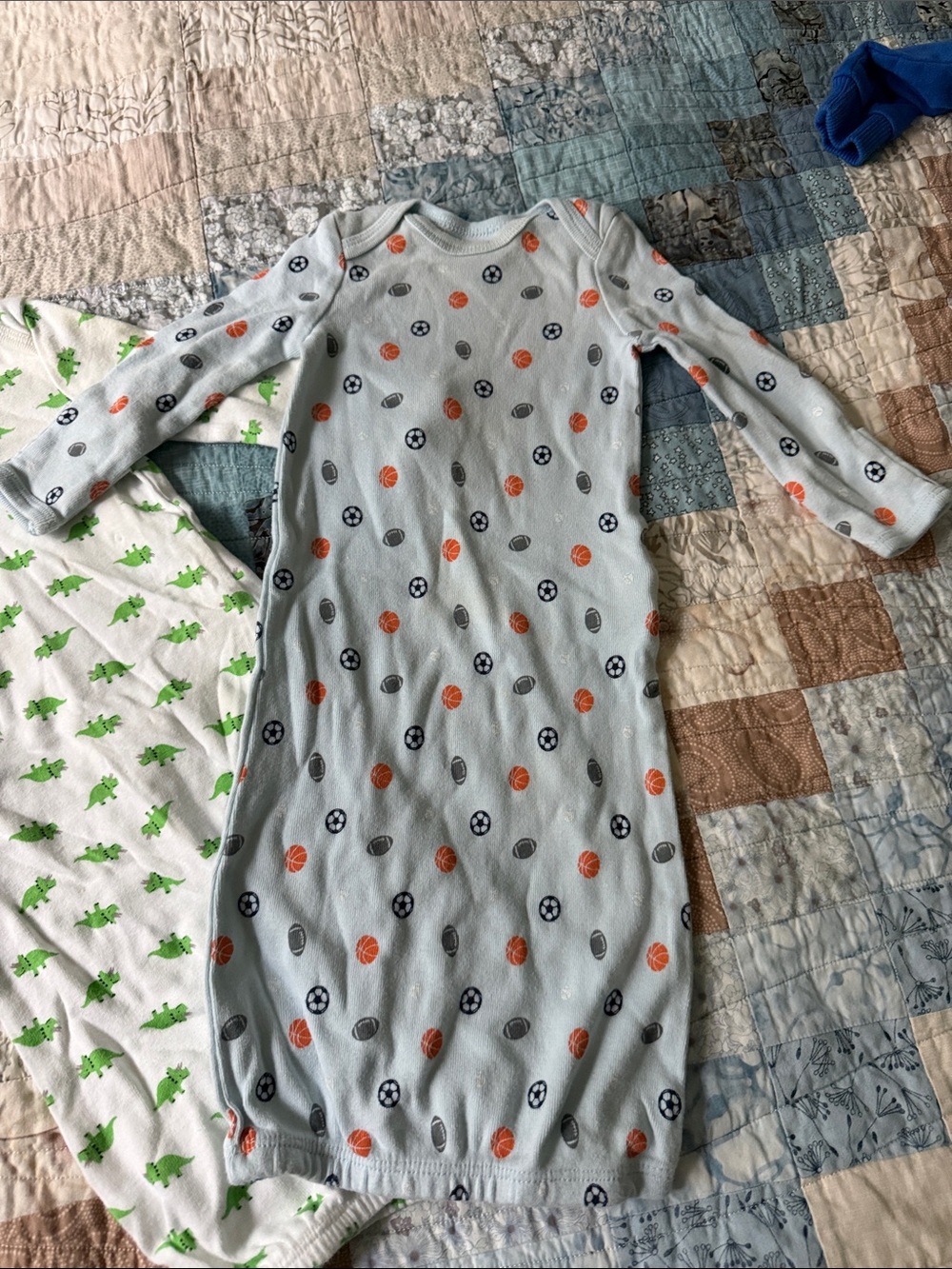 Bundle Simple Joys Baby Sleeper Gowns with Dino and Sports Prints Newborn - Picture 4 of 10
